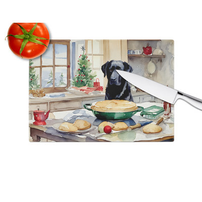 Labrador Retriever Christmas Cookies Glass Cutting Board