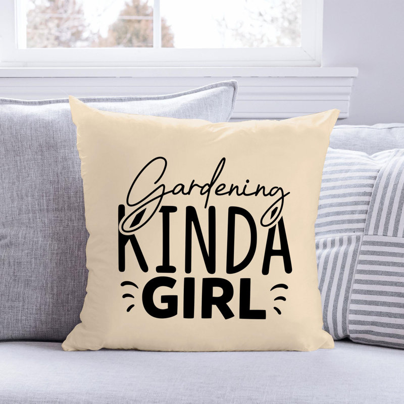 Citation amusante «Garden Lover» 620 - Coussin décoratif inclus, H 20 po x l 20 po