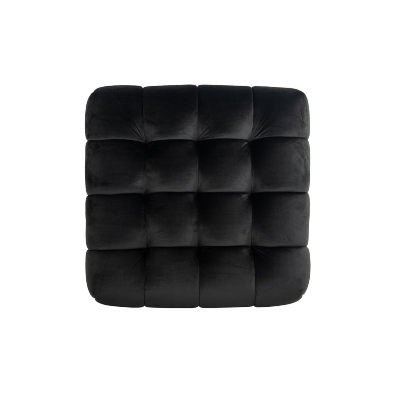 Huxley Square Ottoman, Gray Velvet