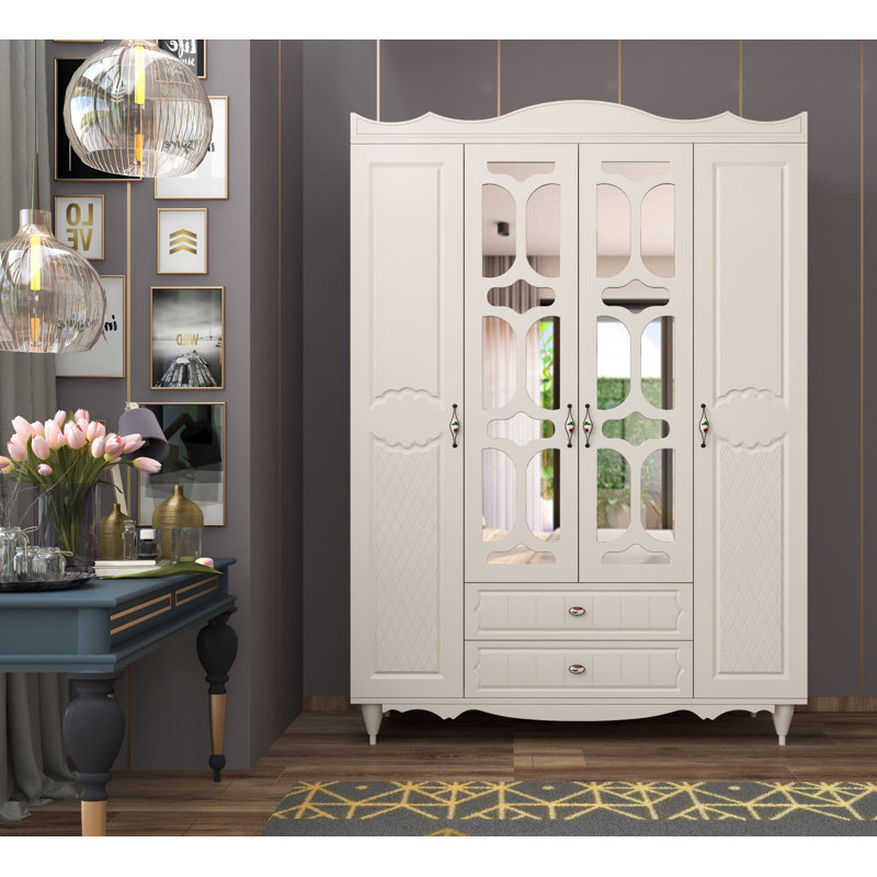 Vallejos 4 Door Manufactured Wood Wardrobe