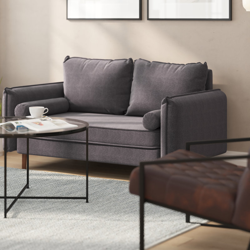 Causeuse de 60 po de largeur, Polyester gris pierre