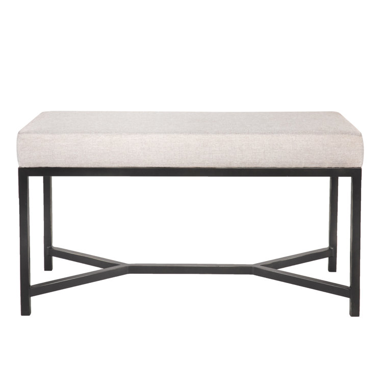 Web Linen Upholstered Bench
