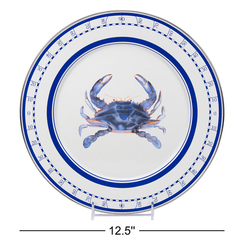 Blue Crab Enamelware Chargers
