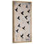 «Black Bird Silhouettes in Flight» sur fond beige - reproduction d'art sur toile encadrée-1545974290-1545974293