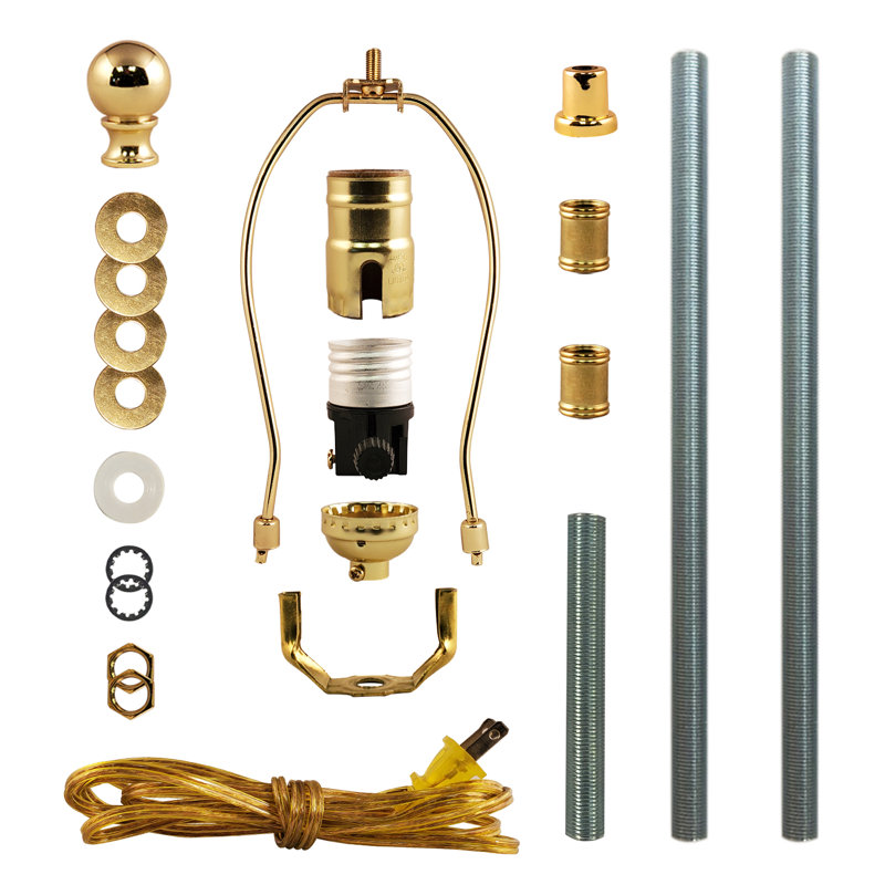 Ensemble d'éclairage de bricolage pour lampe, Or, H 10 po x l 5 po x P 1,5 po