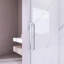 Porte de douche coulissante simple sans cadre de 44 po à l 48 po x H 72 po avec verre trempé transparent de 1/4 po (6 mm) d'épaisseur, revêtement facile à nettoyer, quincaillerie en acier inoxydable