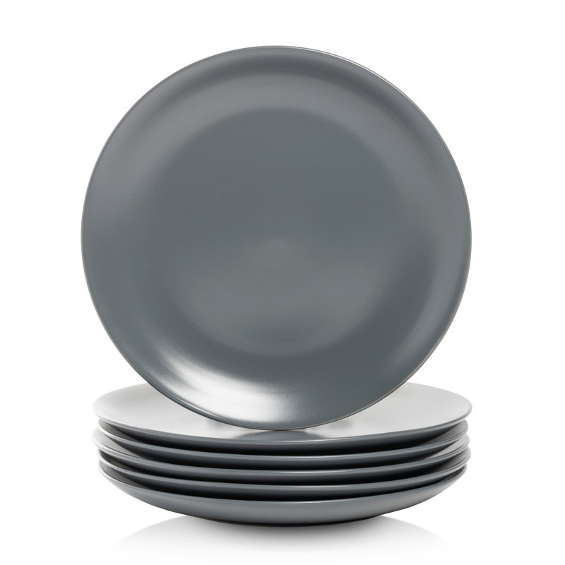 Wazee Matte 10.5" Dinner Plate, Gray