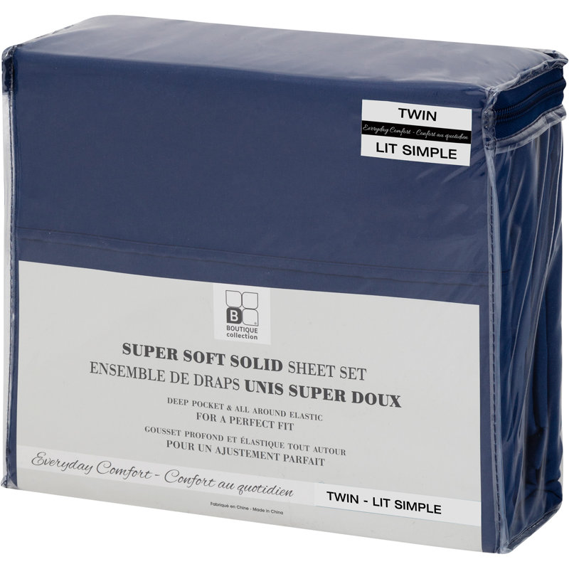 Premium Sheet Set Collection Microfiber Sheet Set, Navy