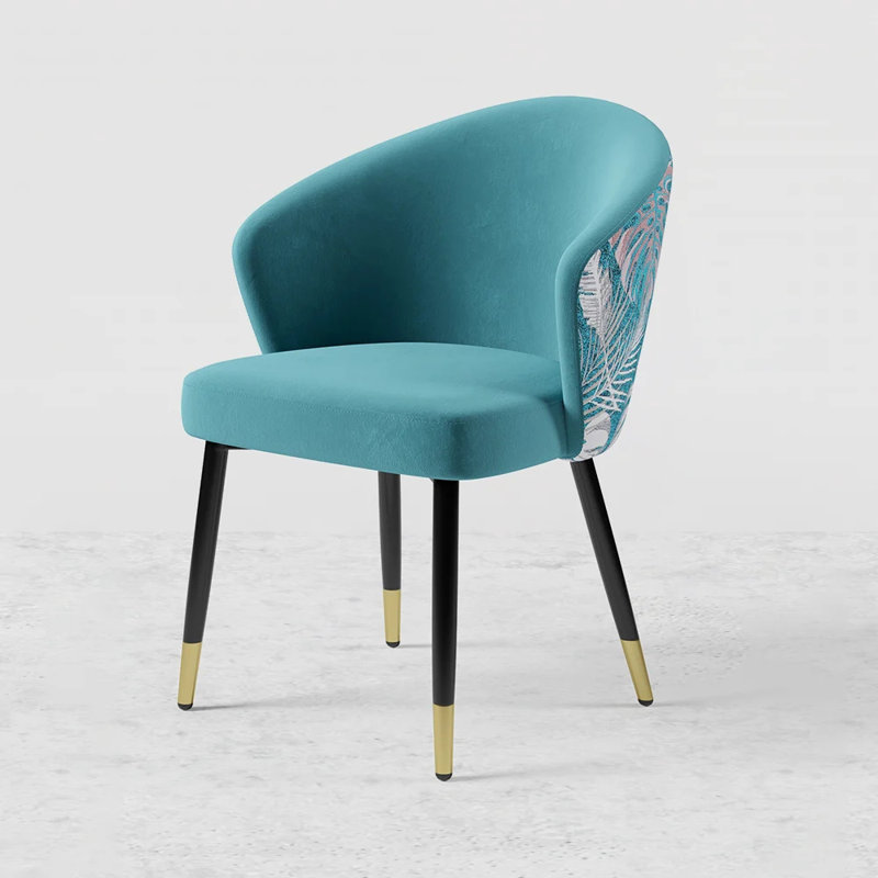 Dining Chair Set of 1, Upholstered Kitchen Chair, Comfortable Seat, Velvet-Draped with Stitching, Mid-Century Modern, Easy Assembly, Living Room Lounge