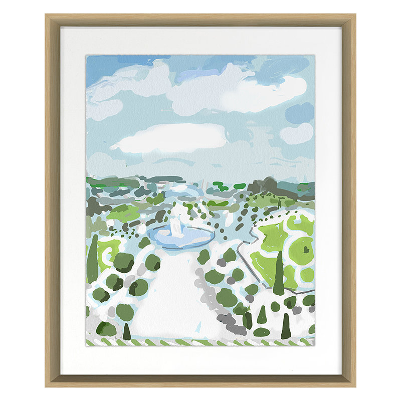 Garden Views 2 Print by Dana Gibson, 48" H x 40" W x 1.63" D, Maple