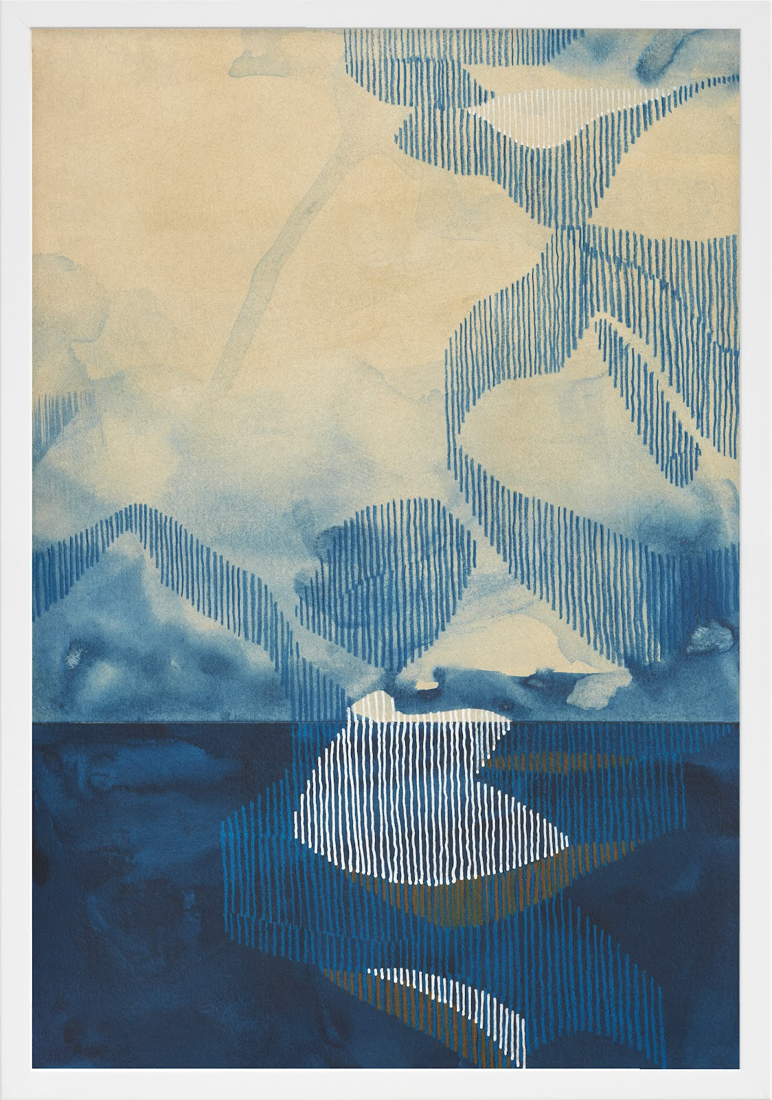 Far North 1 Painting by Jacques Pilon, 38" H x 26.5" W x 1.25" D, White