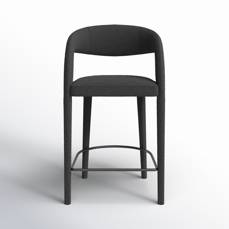 Hawkins Stool, Counter Stool (26.57" Seat Height), Fiqa Charcoal Boucle/Polyester
