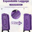 Bagages extensibles légers: 3 pièces avec sac marin violet - 3 sacs pratiques verrouillables et portables-124958173