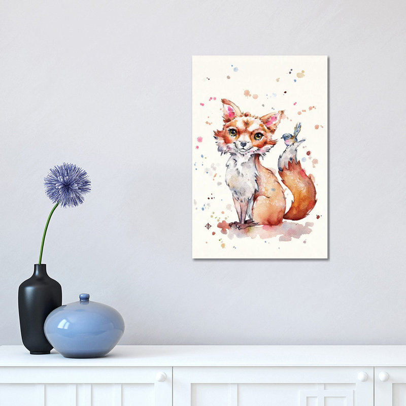 Sweet Fox 1 Piece Wrapped Canvas Painting, 45.72cm H x 30.48cm W x 1.91cm D