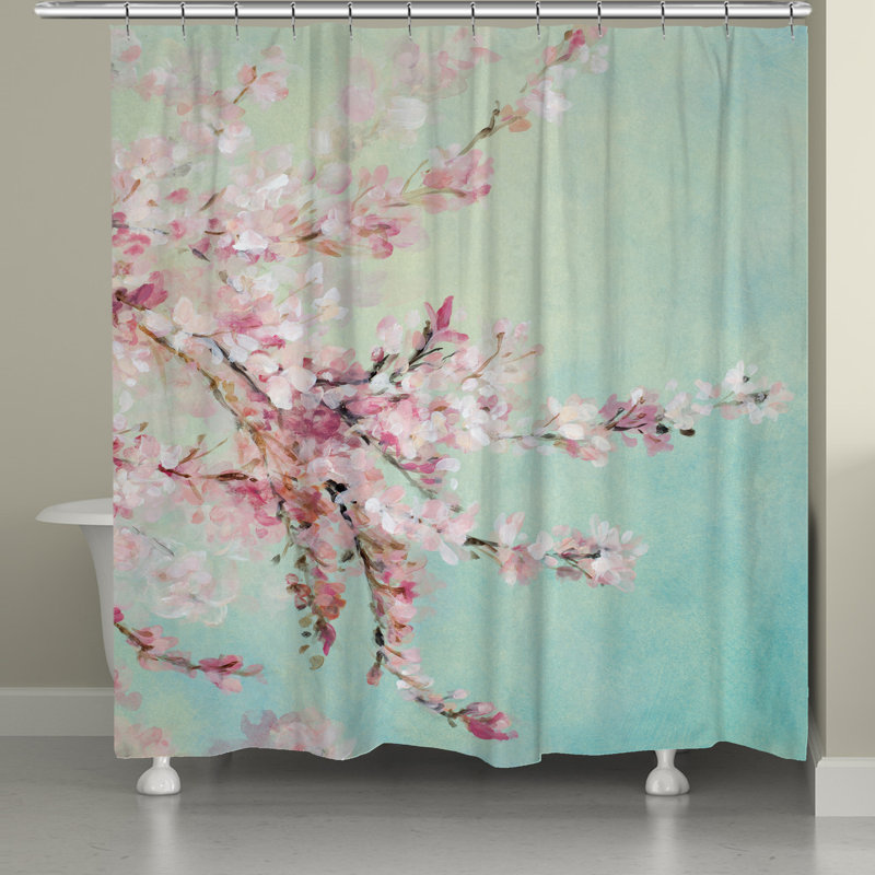 Floral Shower Curtain, 71" H x 74" W