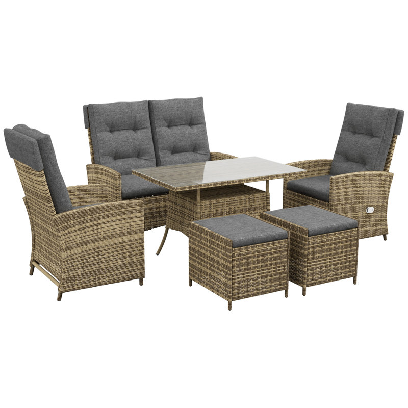 Albermarle 4 - Person Patio Dining Set with Rectangular Table , Cushions Included