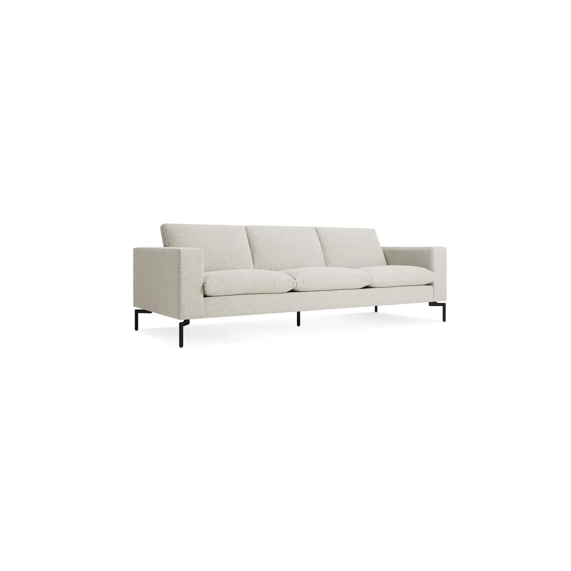 New Standard Upholstered Sofa, Maharam Mode in Clavicle Polyester Blend, 32" H x 92" W x 35" D, Black
