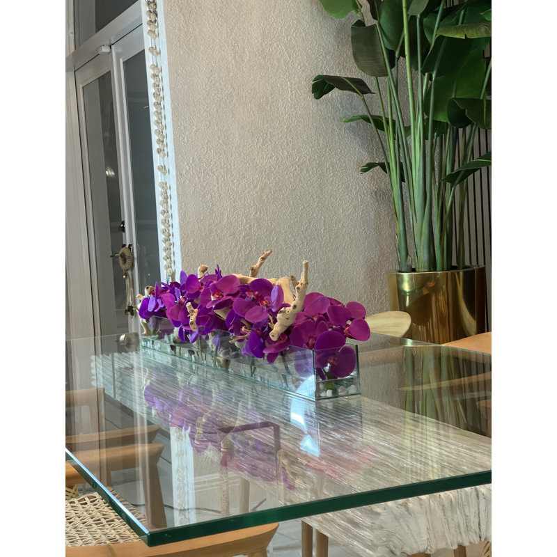 Orchid Floral Arrangement in Planter, Purple