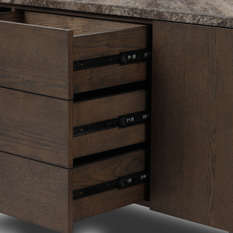 Lawson Media Console-Warm Grey Marble