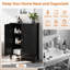 Armoire de salle de bain noire 23,62 "avec 2 portes et 3 tablettes