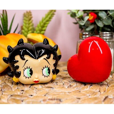 Betty Boop and Heart Shaped Love Figurine -  Ebros Gift, 14174 EBRC48