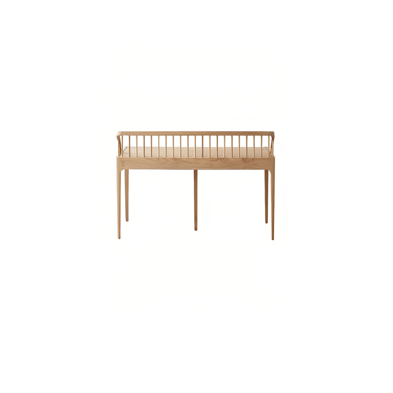 Banc en bois massif de style nordique, Chêne, H 23,62 po x l 47,24 po x P 13,77 po