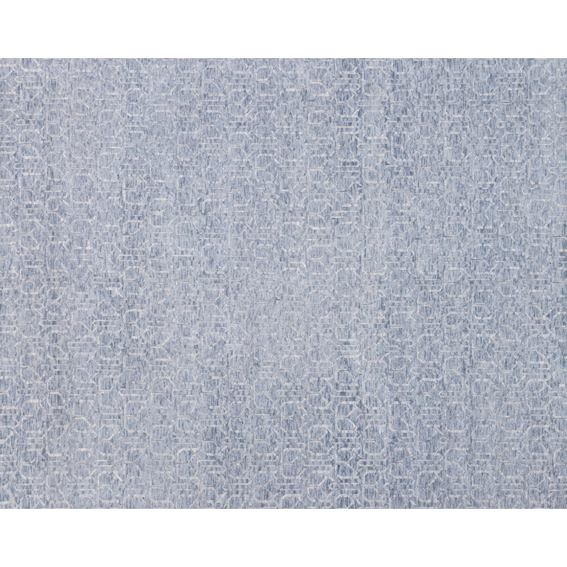 Tapis bleu abstrait noué à la main Harte, Rectangle 2 pi x 3 pi