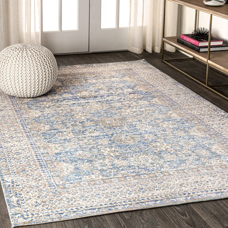 Stirling English Country Argyle Indigo Blue Rug, Rectangle 4' x 6'