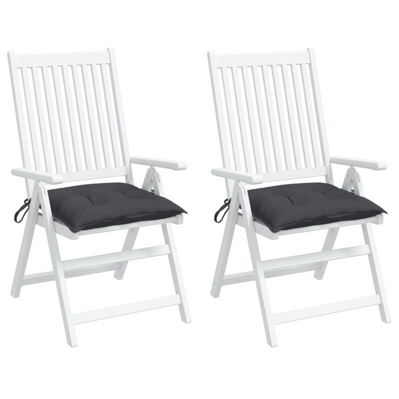 Chair Cushion Set of 2 Anthracite Oxford Fabric 100 Percent Polyester Patio Chair Cushions, 19.7" H x 19.7" W x 2.8" D