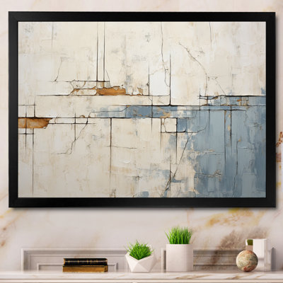 Abstrait bleu et beige sur route, collage