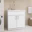 Armoire de meuble-lavabo autoportante moderne avec quincaillerie en nickel brossé 30 po x l 21 po x H 33 po
