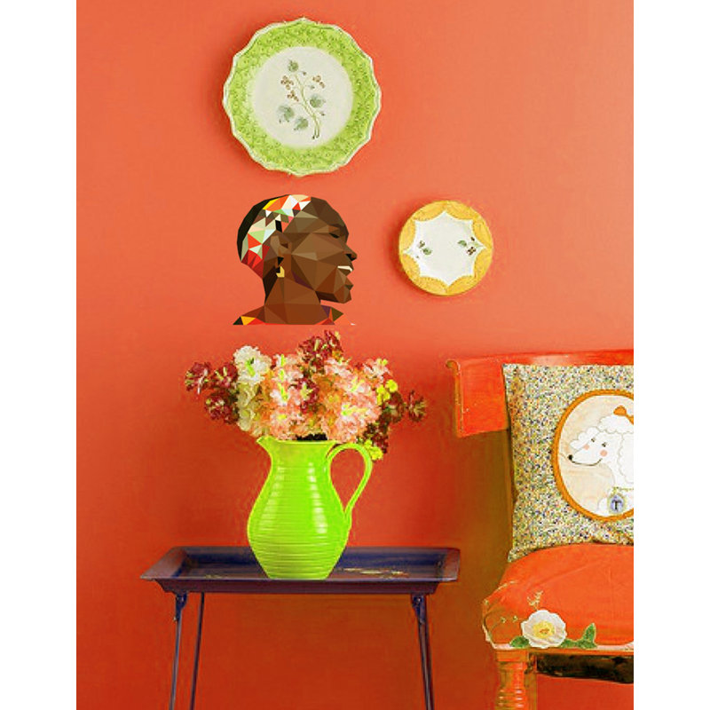 Adhésif décoratif femme polygonale élégante, H 10 po x l 12 po