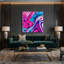 Abstrait art fluide sur toile rose 29-653414576