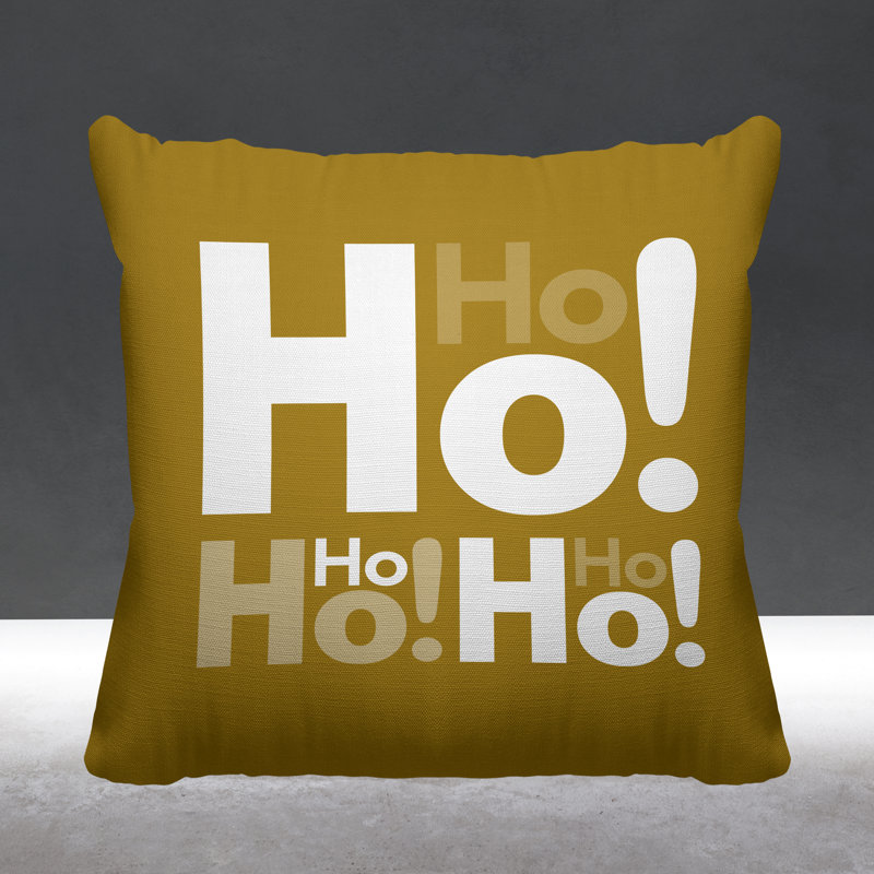 Coussin intérieur / extérieur Hohoho Christmas, L 15 po x H 15 po, Or