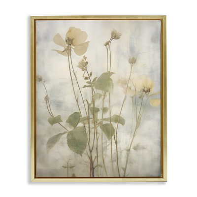 "Soft Botanicals", art mural encadré sur toile flottante par lettré et doublé
