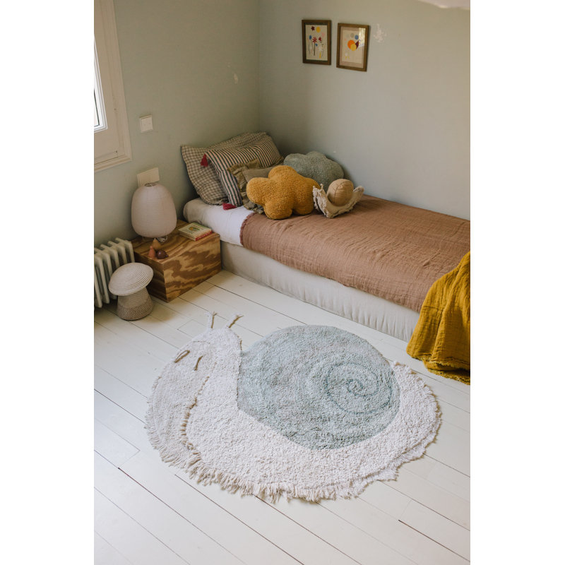 Washable Animal Cotton Rug Snail