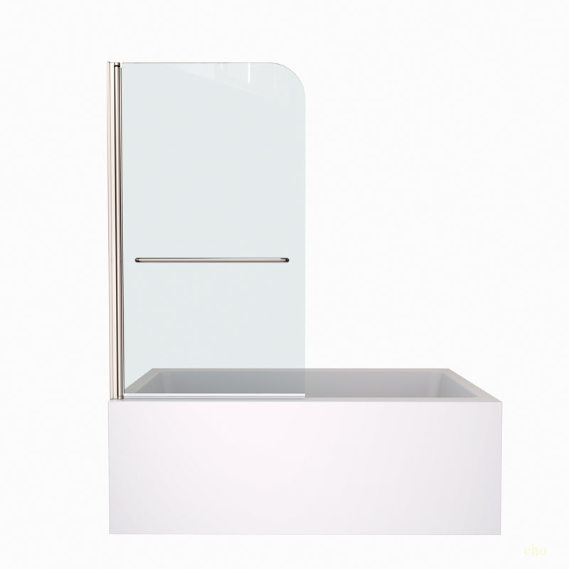 Pare-baignoire pivotant avec verre trempé de 1/4 po et barre à serviettes 3458