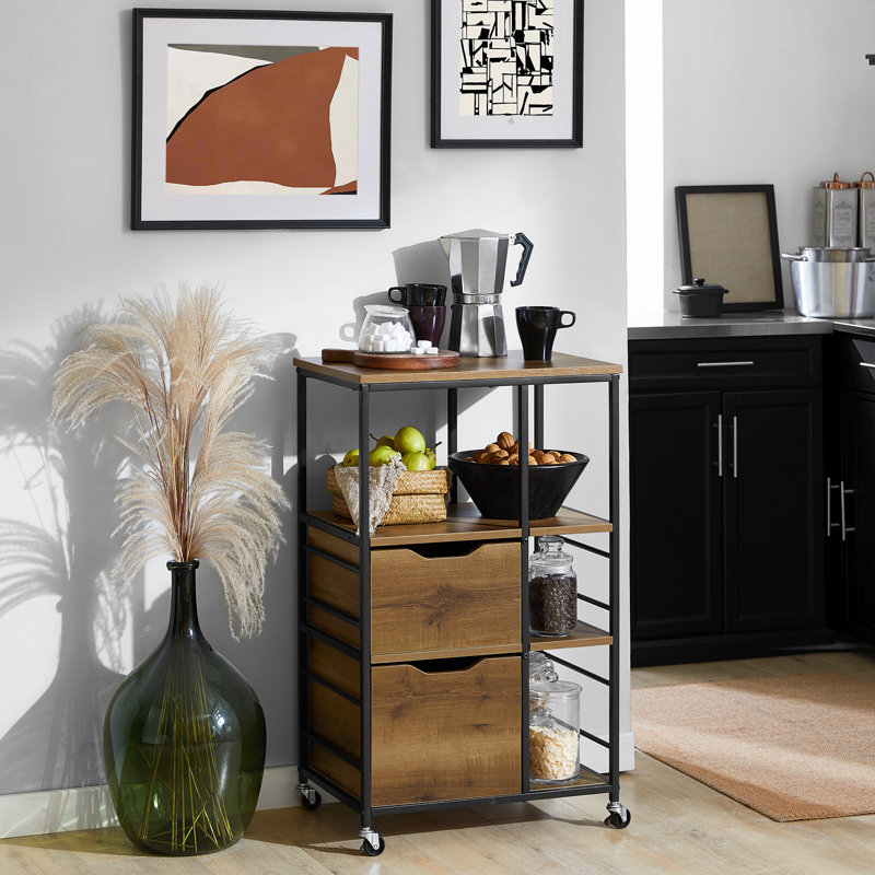 Canyonlands Serving Cart, Black/Natural