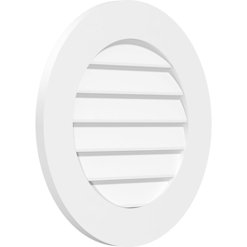 Fixation à surface ronde: évent non fonctionnel à cadre standard en PVC, H 16 po x l 42 po