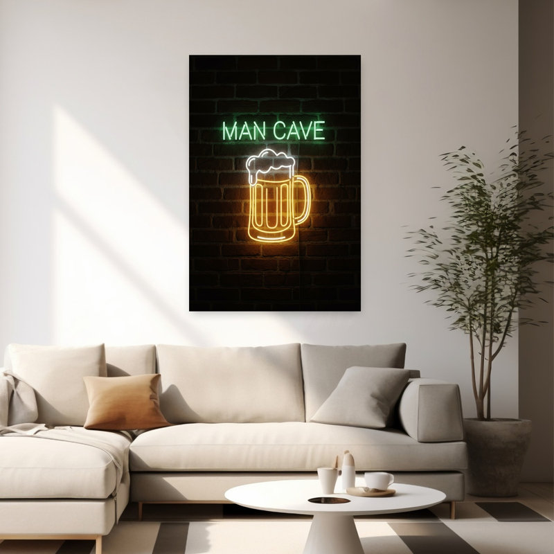 Art mural contemporain «Man Cave», H 60 po x l 40 po