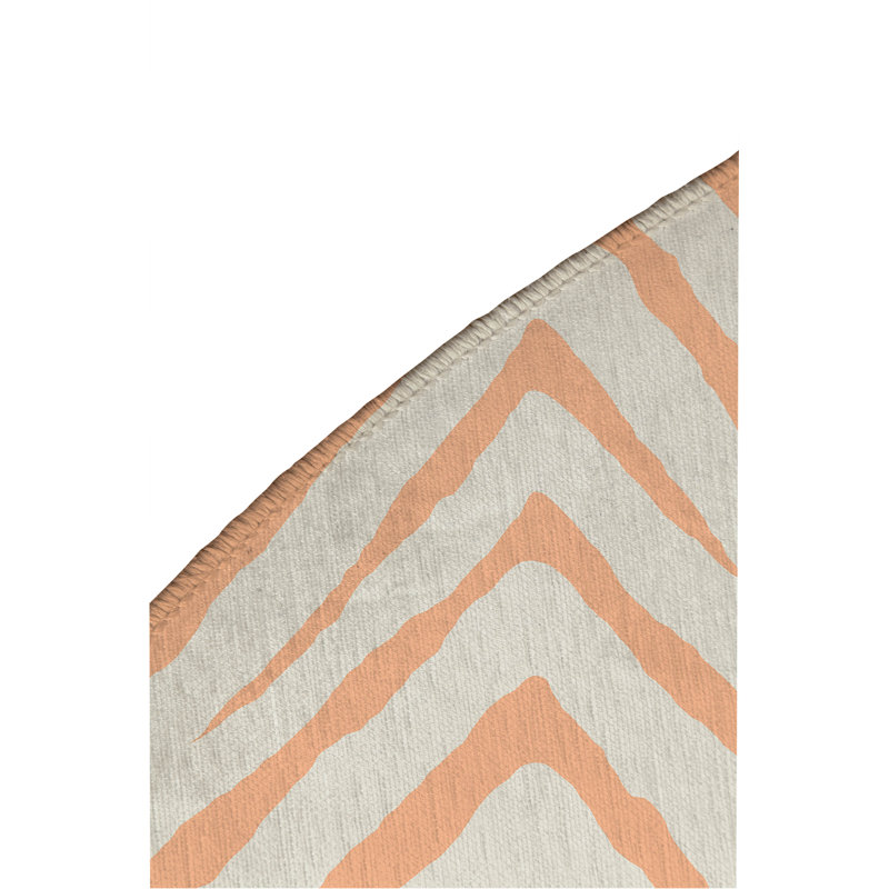 Zebra Stripe Non-Slip Outdoor Rug, Round 5'