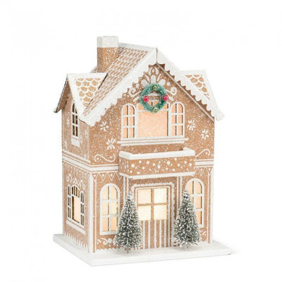 Medium Gingerbread Led House With Balcony