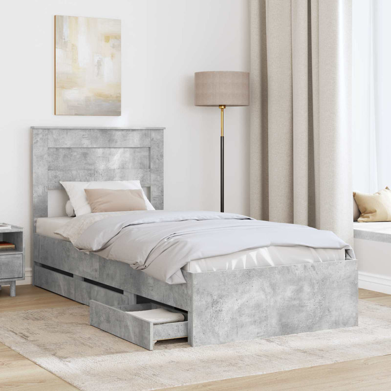 Bed, Single (3'), Concrete Grey