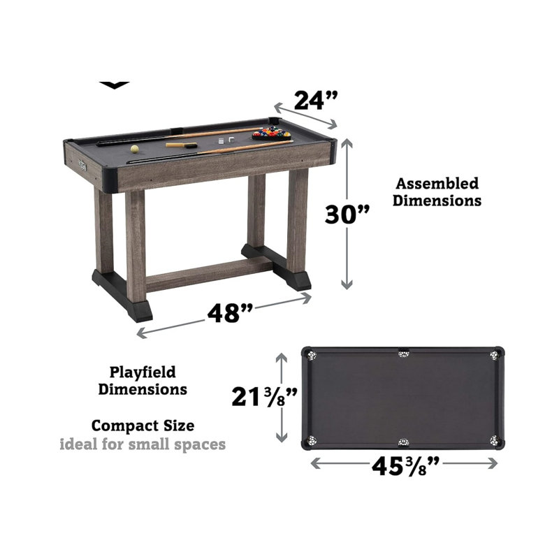 Pool Tables With Preassembled Playfields And Complete Billiard Accessory Sets, Perfect For Family Game Rooms, Gray