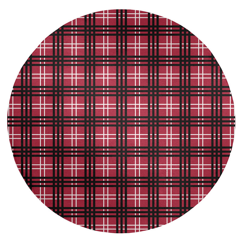 Tapis rouge à carreaux, Rond 5 pi