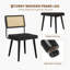 Ensemble de 2 chaises de salle à manger en rotin naturel, siège rembourré et pieds en bois massif, bohème moderne-129040859-129040855