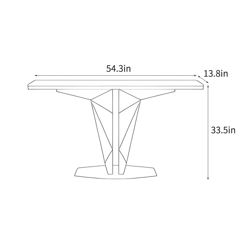 Console luxueuse de style italien, H 33,5 po x l 54,3 po x P 13,8 po, Gris