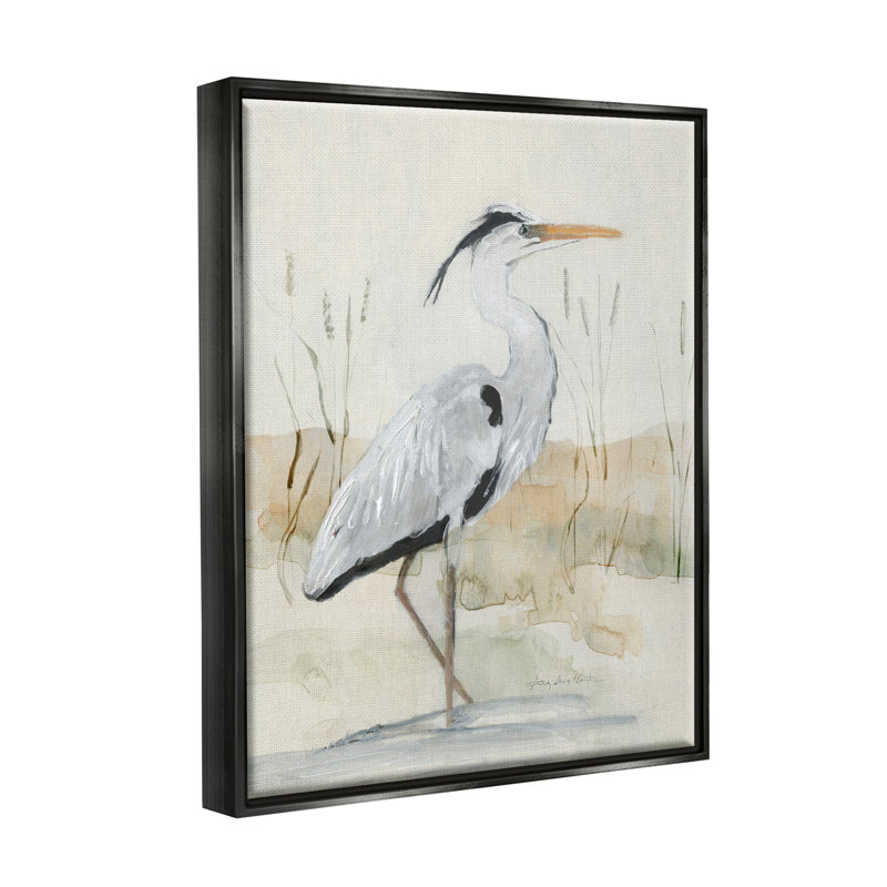 «Dovecove Elegant Heron Nature Creek», art mural encadré par Sally Swatland, H 31 po x l 25 po x P 1,7 po