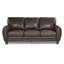 Ensemble de canapé moderne brun foncé avec canapé confortable et causeuse en similicuir 2 pièces