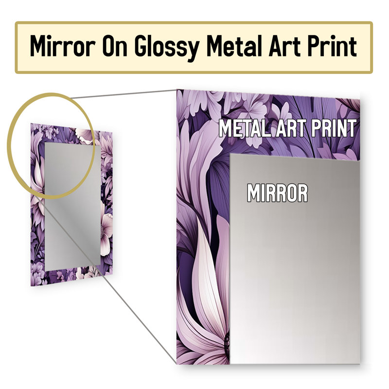Jensen Eerie Elegance Moody Patterns - miroir décoratif floral, chalet, miroir mural traditionnel, impression sur métal